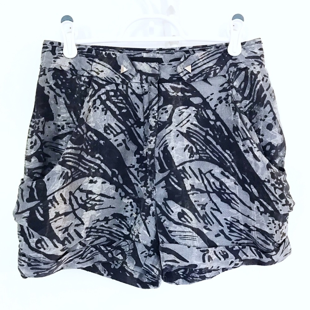 Anthro Jen Kao High Waist Chiffon Shorts